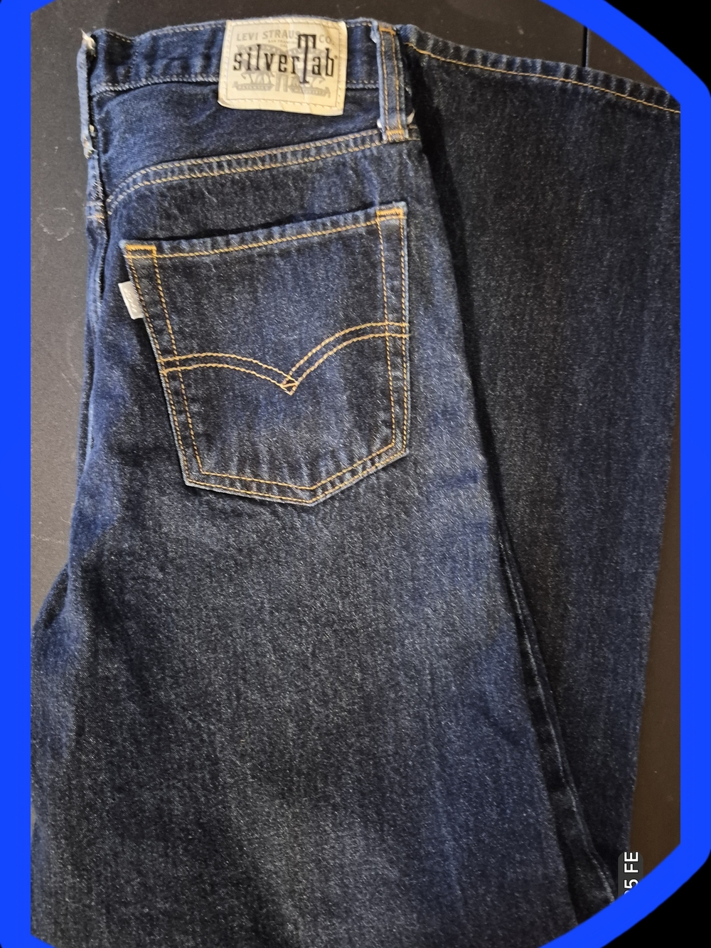 Levi's Silver Tab High Rise '94 Baggy Style Dark Wash Five Pocket Jeans